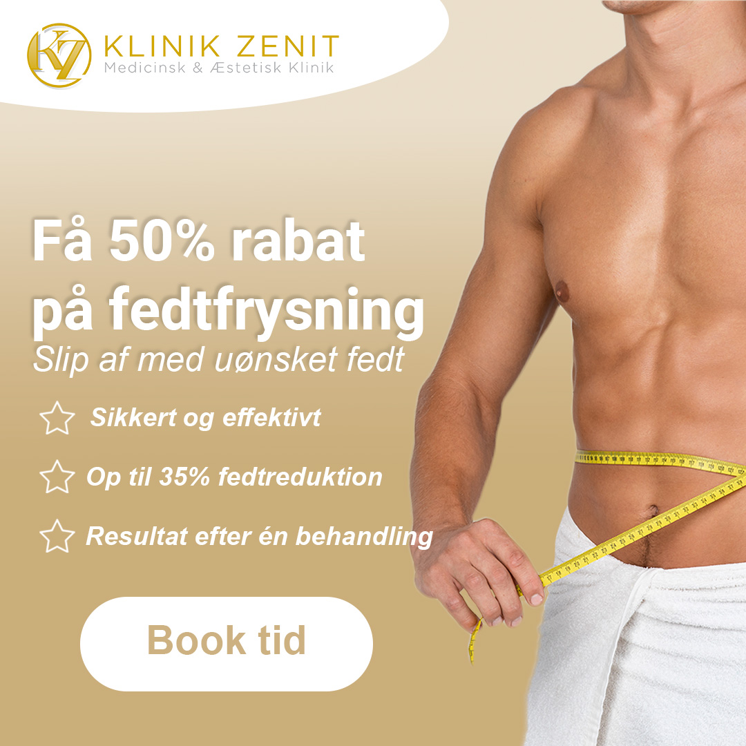 Klinik Zenit Facebook ad: Spar 50% på fedtfrysning i dag!