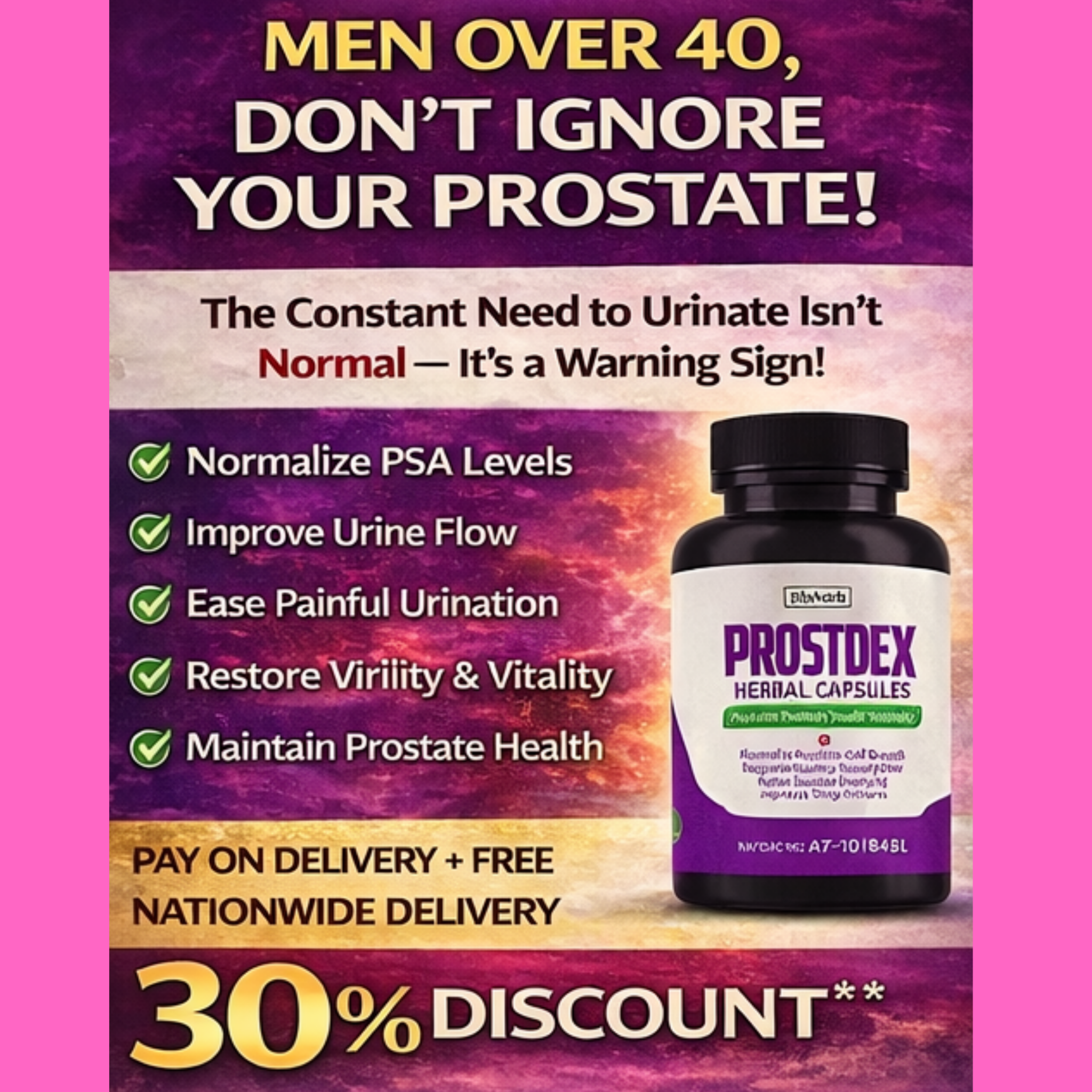Prostate Health Solution Facebook ad
