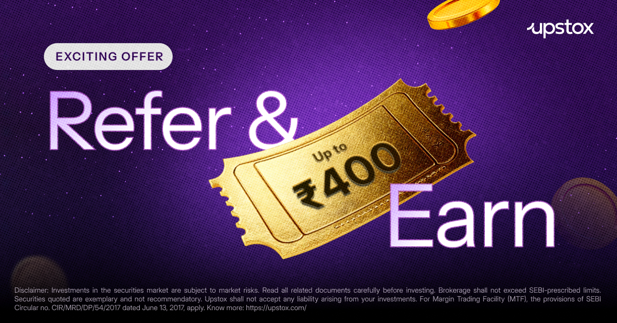 Upstox Facebook ad: Earn up to ₹400 per friend