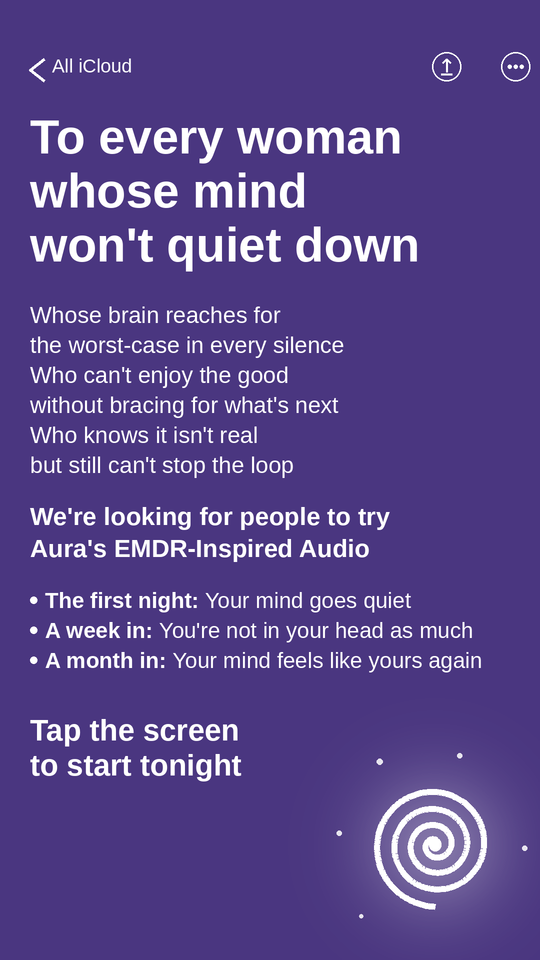 Aura: Find peace every day Facebook ad