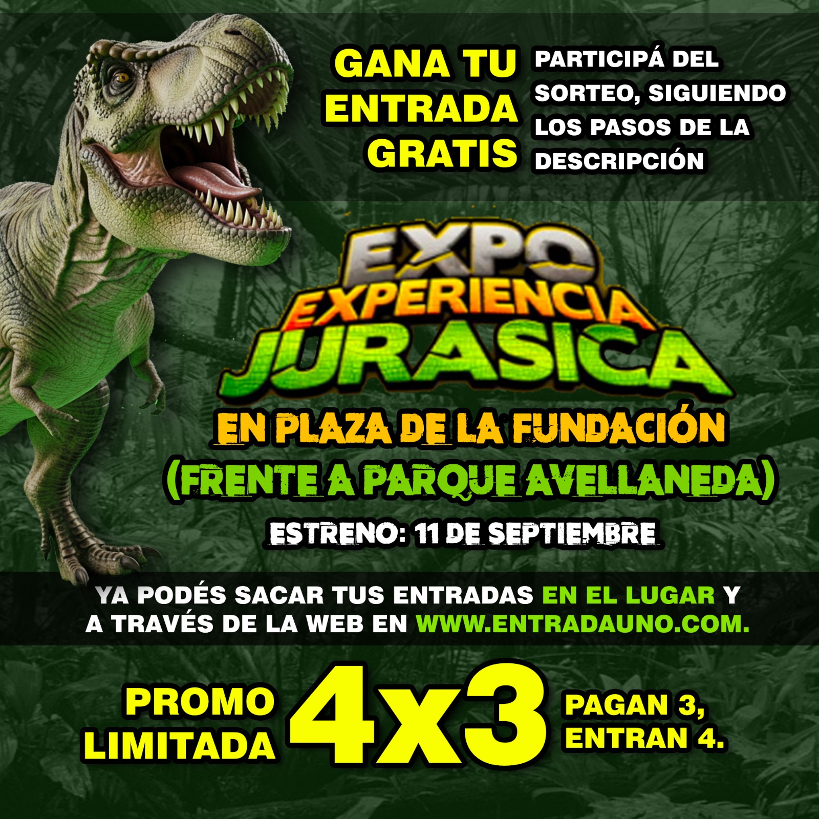 Crom Facebook ad: ¡EXPO EXPERIENCIA JURÁSICA!