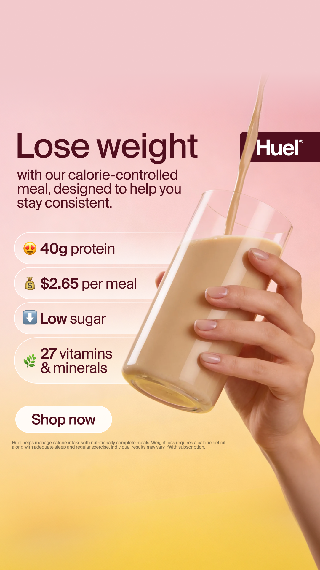 Huel Facebook ad