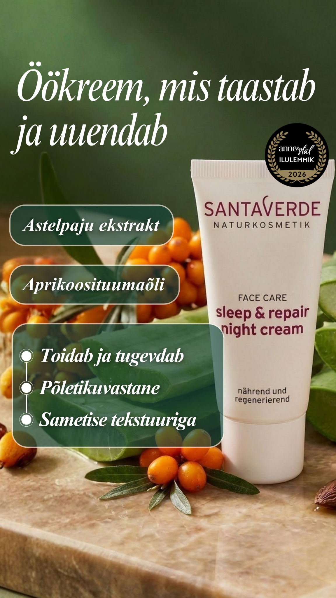Santaverde Looduskosmeetika Facebook ad from Mar 19, 2026