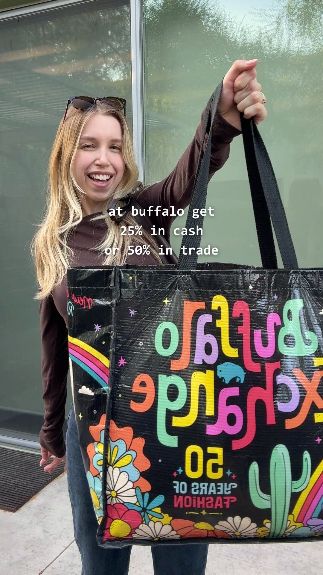 Buffalo Exchange Facebook ad from Feb 1, 2026