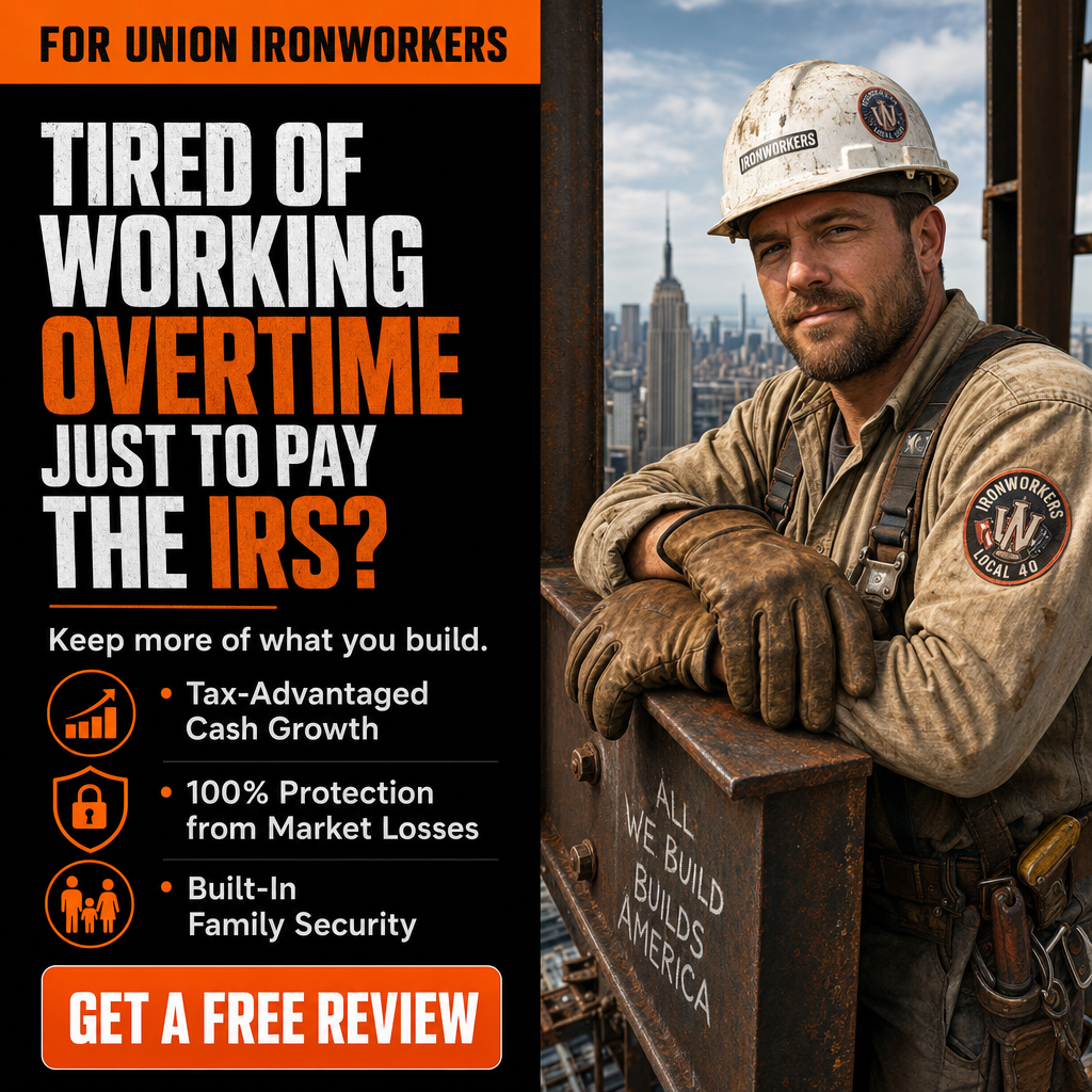 Ironworkers Plan Facebook ad: FREE IUL Review For Ironworkers