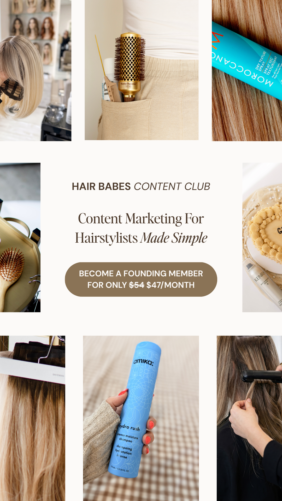 Hair Babes Content Club Facebook ad from Aug 2, 2026