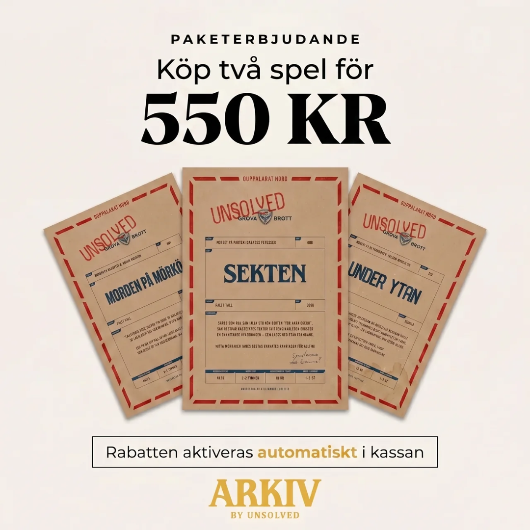 ARKIV by Unsolved - Mordgåtor att lösa hemma Facebook ad