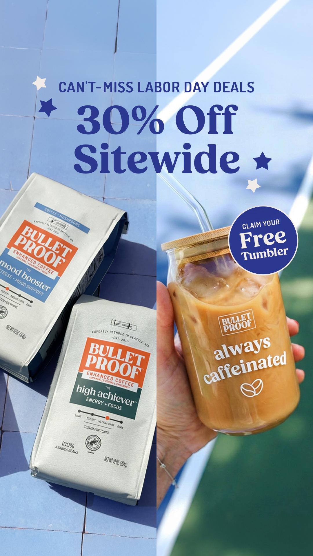 Bulletproof Facebook ad: Labor Day Sale: 30% OFF Sitewide