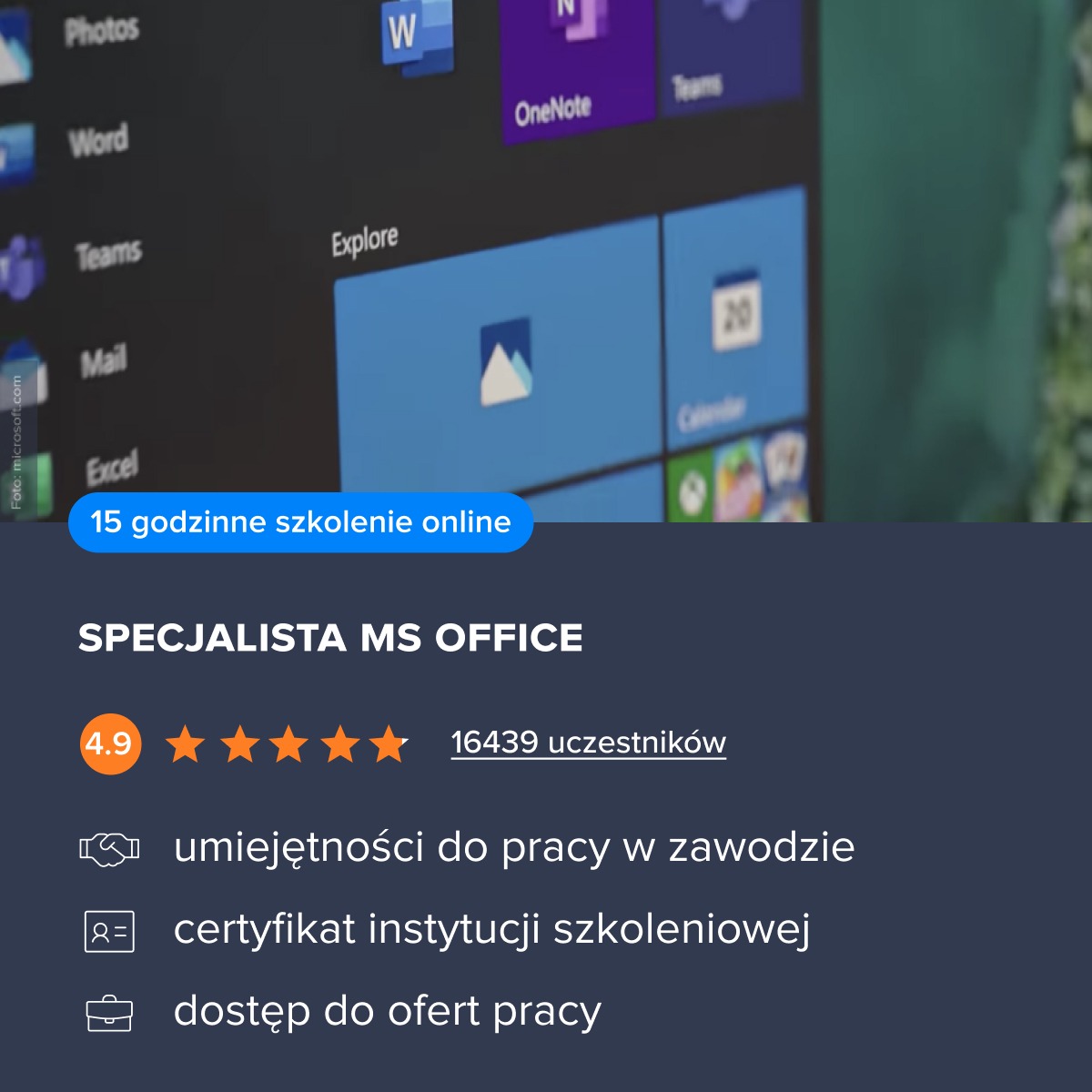 strefakursow.pl Facebook ad: Pakiet Szkoleniowy z Egzaminem Certyfikującym