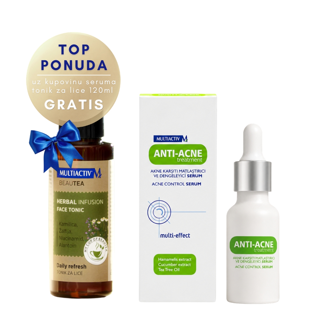 Multiactiv kozmetika Facebook ad: Skincare matematika koju volimo: serum + tonik na…