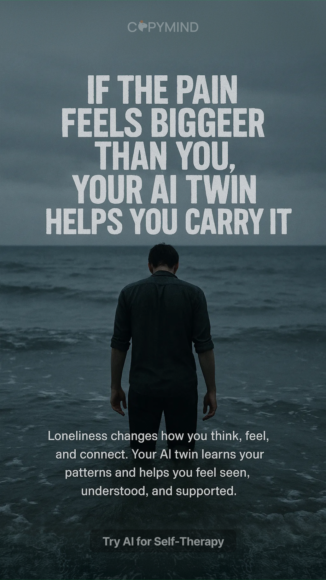 Copymind: AI twin for therapy Facebook ad