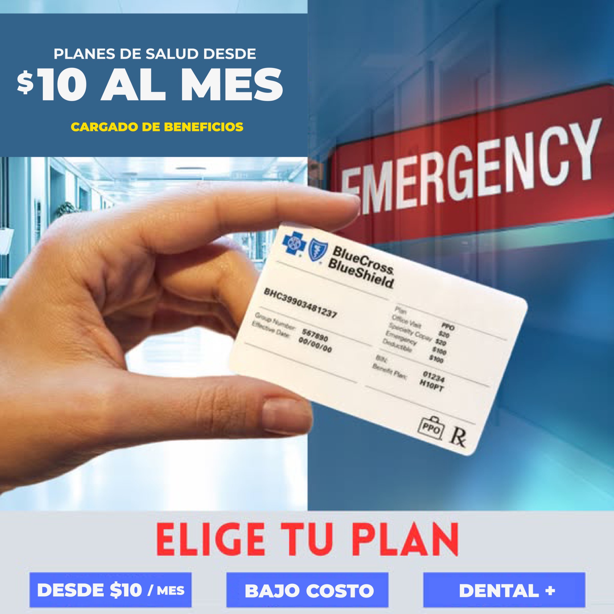Relevance Insurance Facebook ad: Seguro de salud desde $0