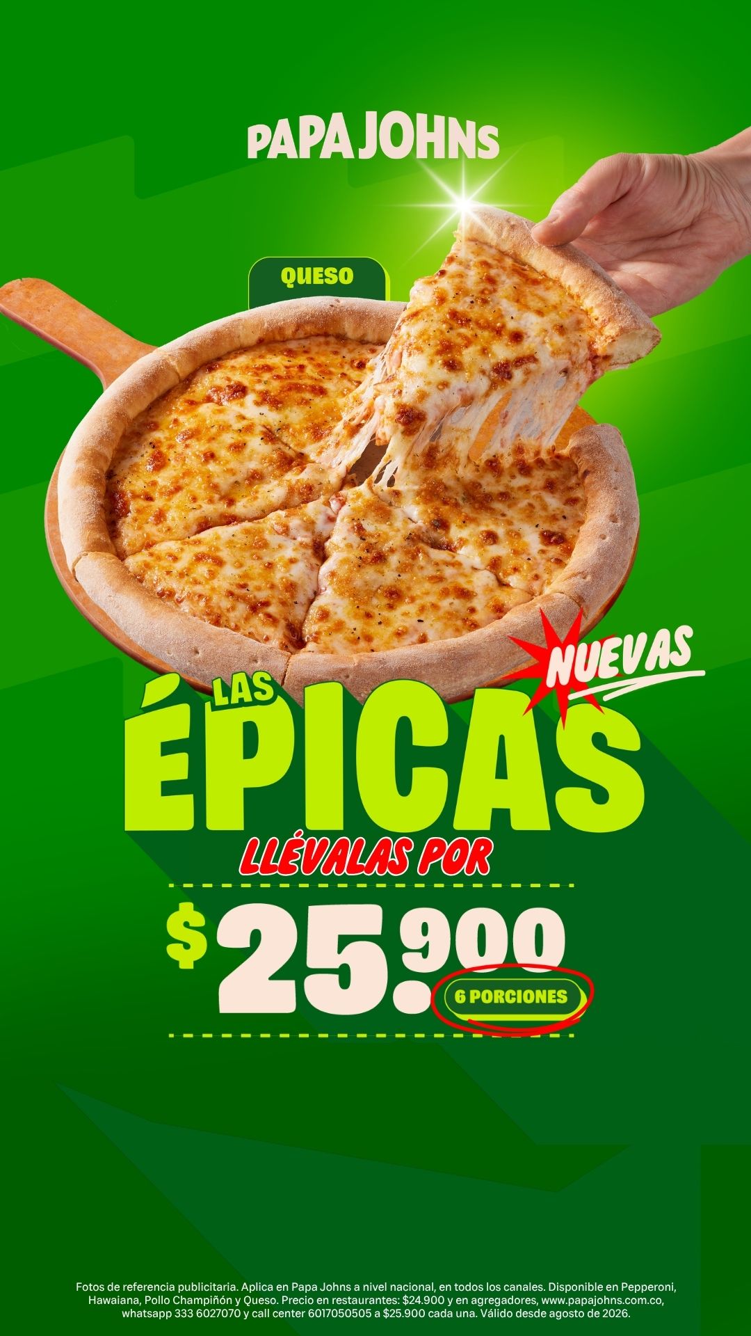 Papa John's Colombia Facebook ad