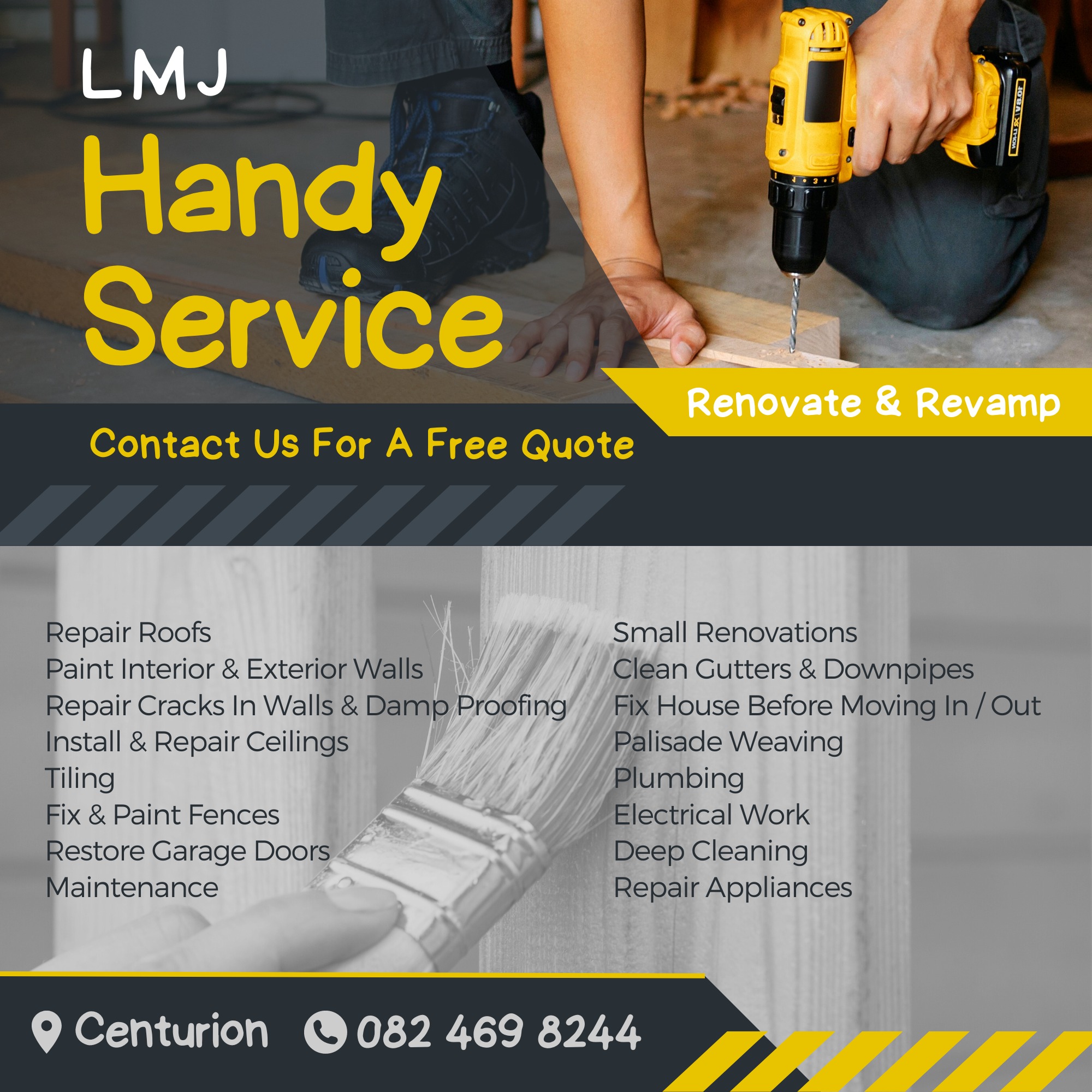 LMJ Handy Service Facebook ad: We are a one-stop shop for an extensive…