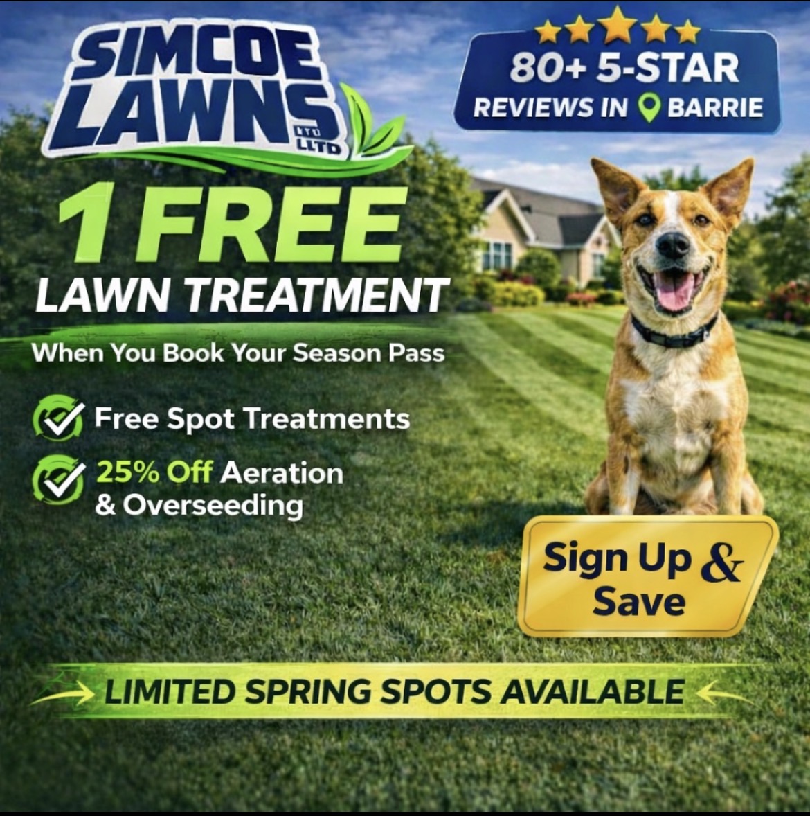 Simcoe Lawns Ltd Facebook ad: 1 FREE Lawn Treatment