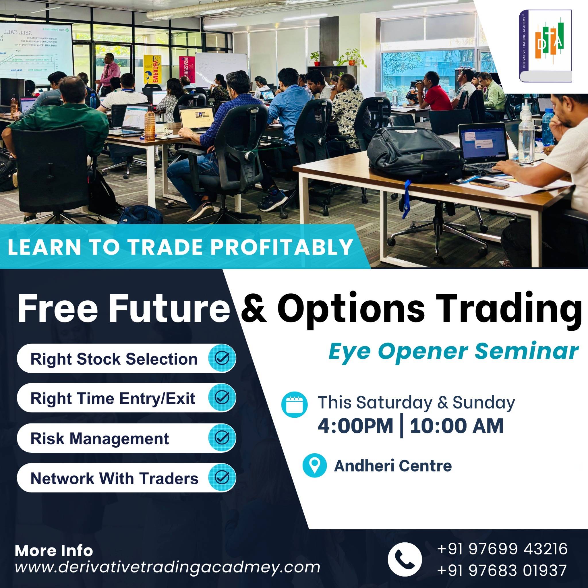 Derivative Trading Academy Facebook ad: Attend Mumbai's Largest F&O Trading Seminar
