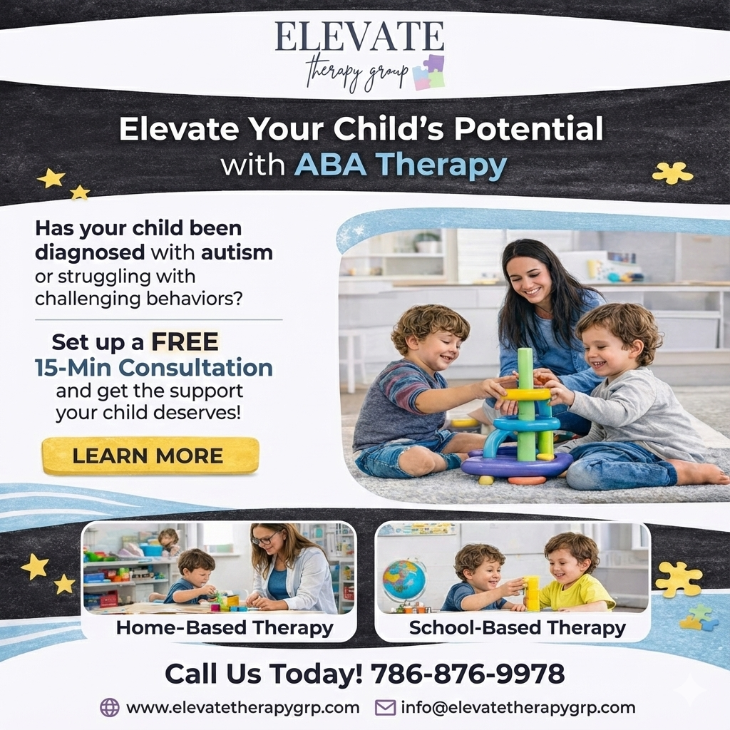 Elevate Therapy Group Facebook ad: Together, we help children thrive