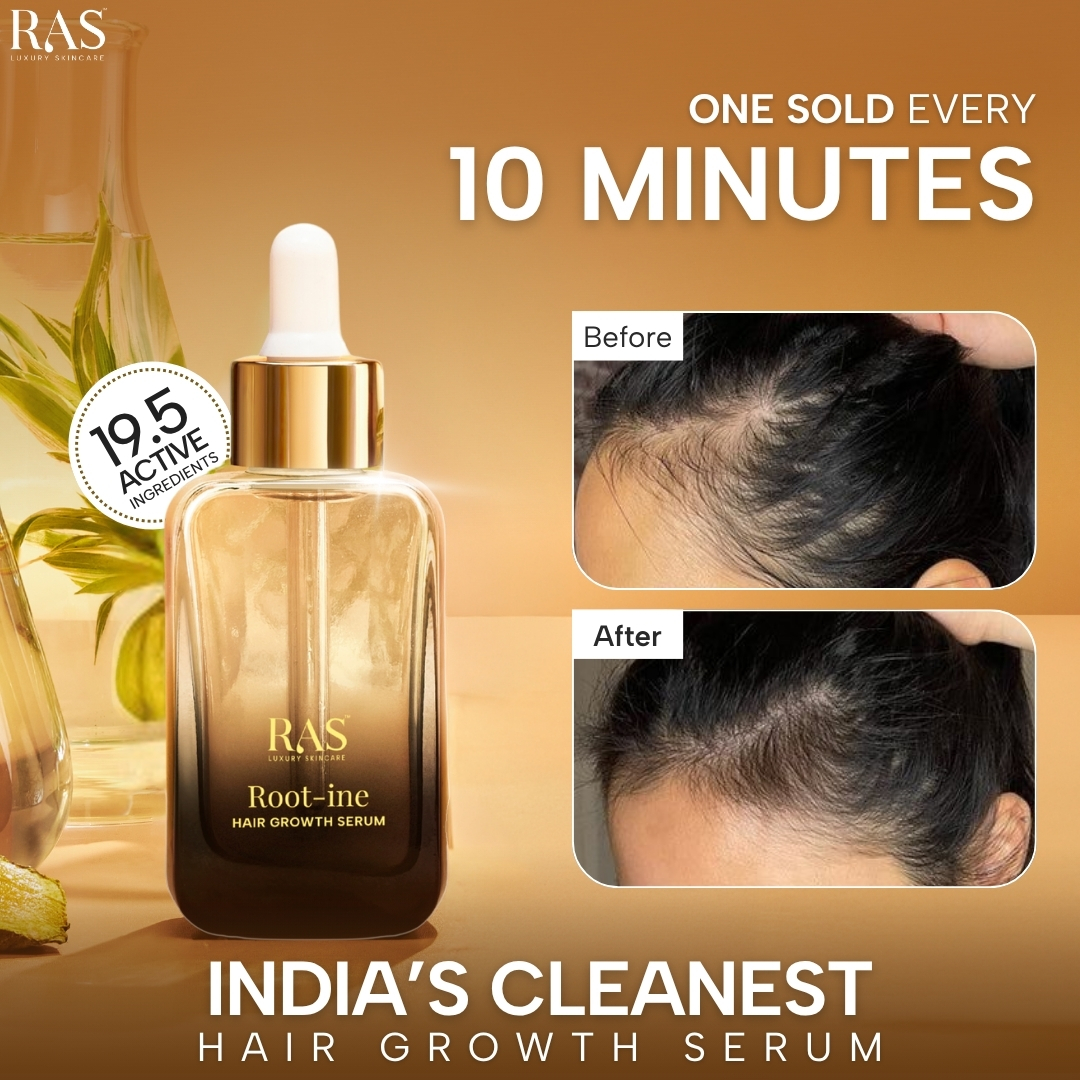 RAS Luxury Oils Facebook ad: RAS Root-ine Hair Growth Serum with 19.5% Scalp Actives