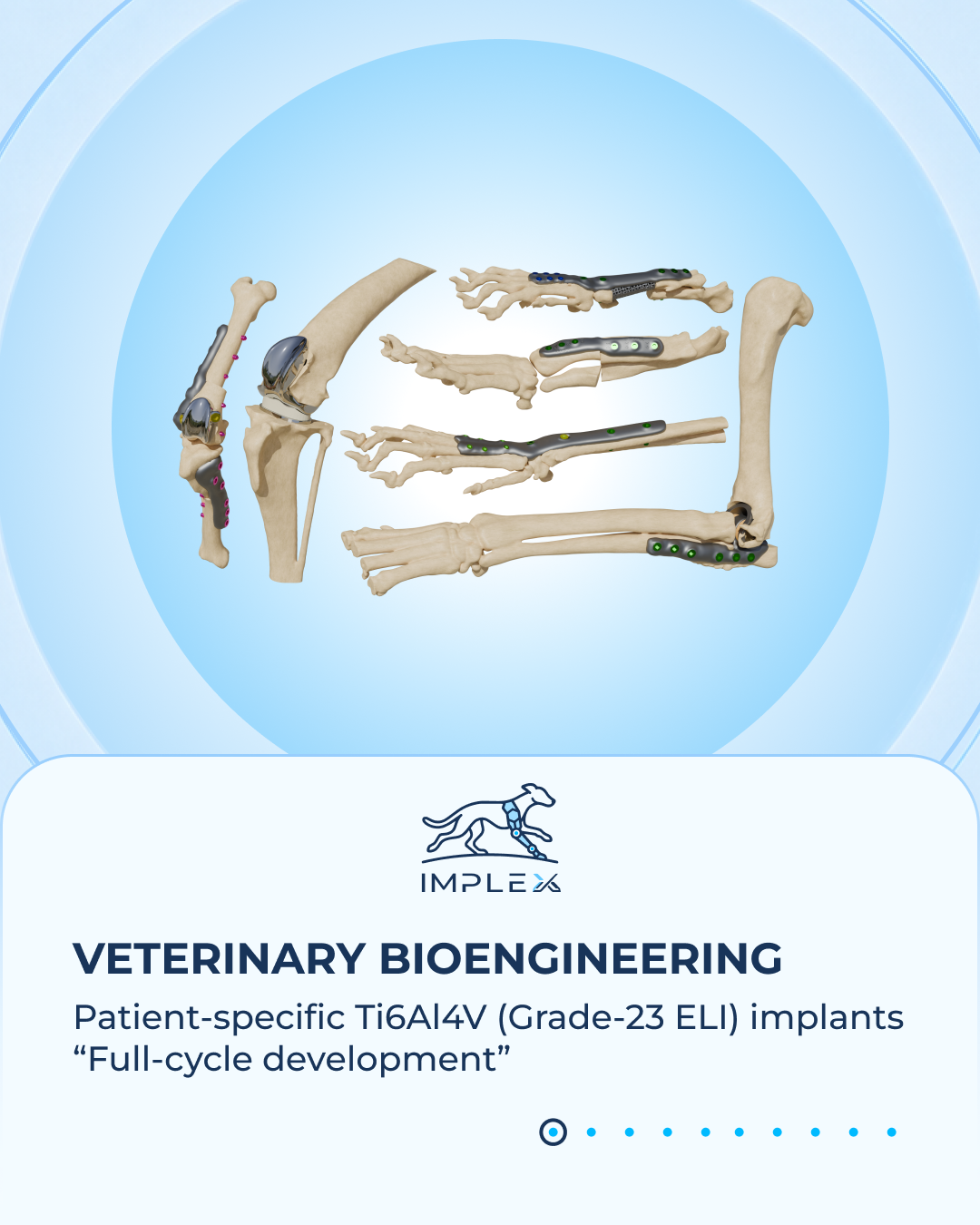 Implex Facebook ad: Custom Ti6Al4V (Grade-23 ELI) implants for veterinary…