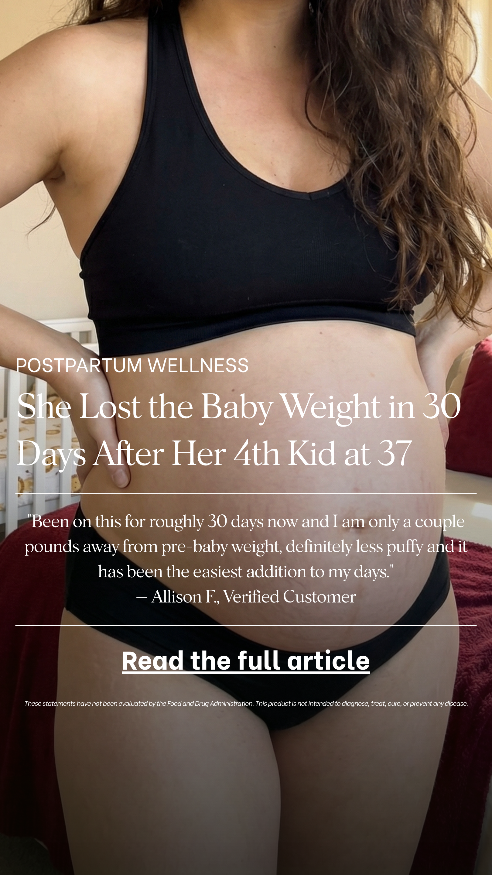 Zend Wellness Facebook ad: New Moms 30-Day Transformation