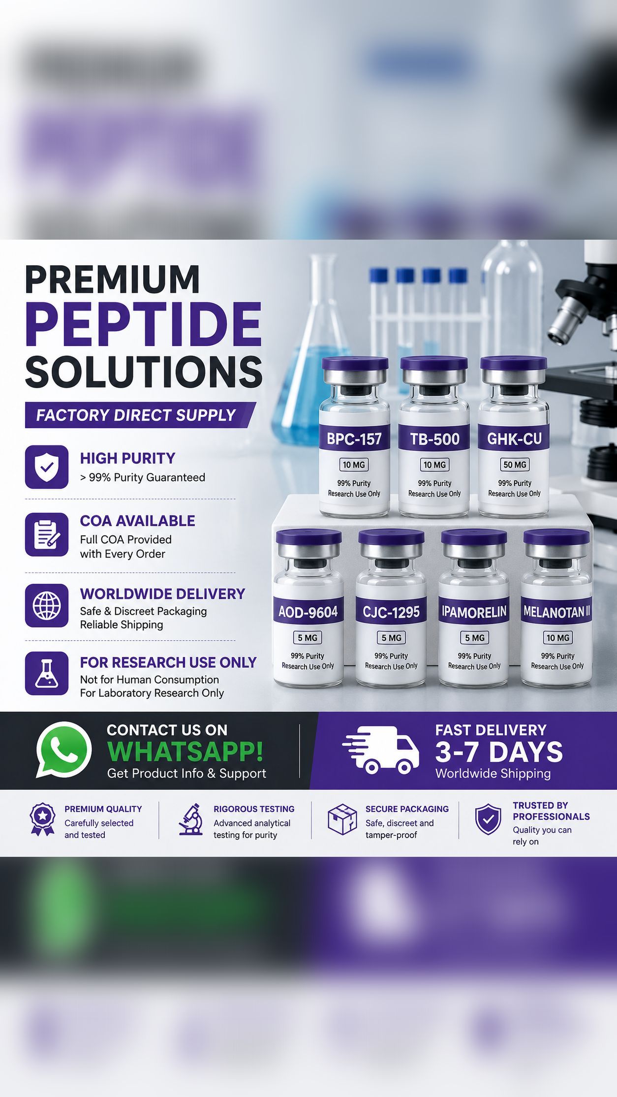 99.99% Purity Shop Facebook ad from May 17, 2026