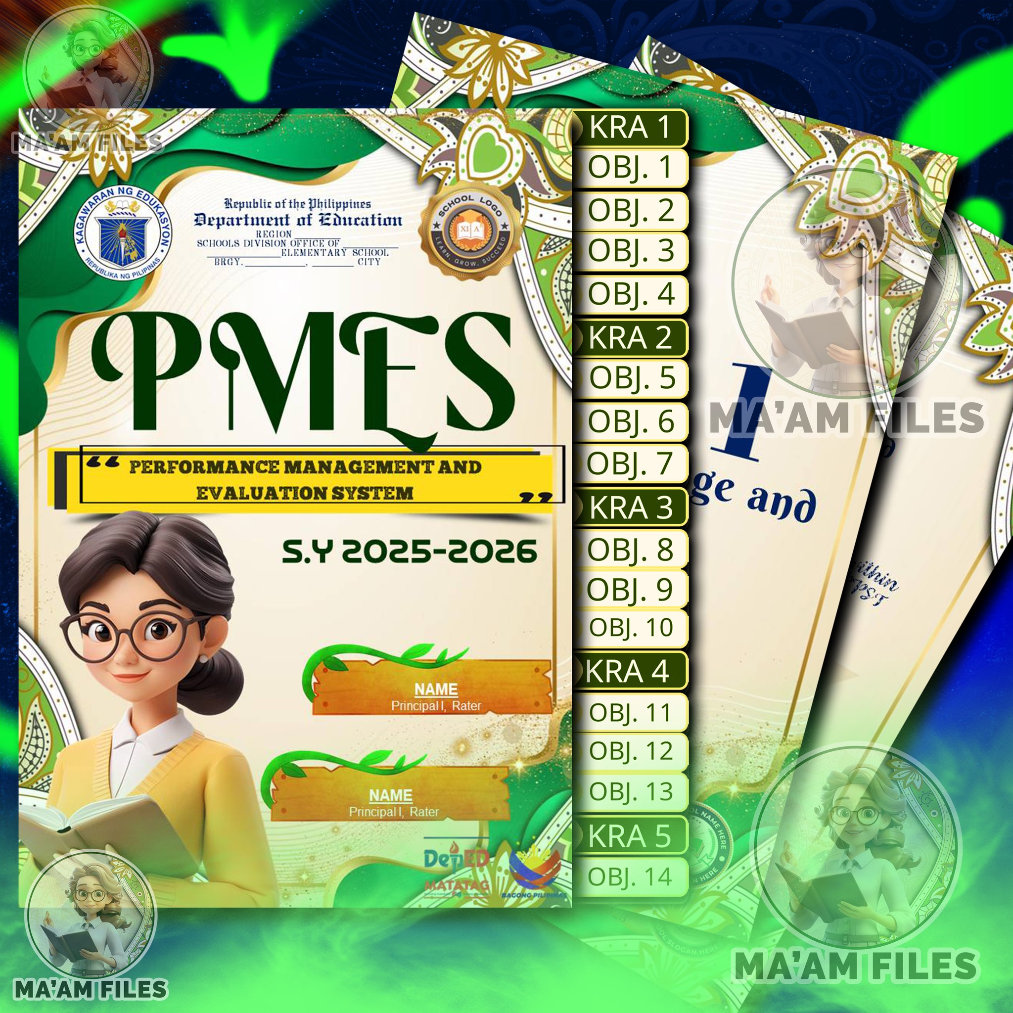 Ma'am FILES Facebook ad: PMES PORTFOLIO TEMPLATE UPDATED FOR 2025-2026