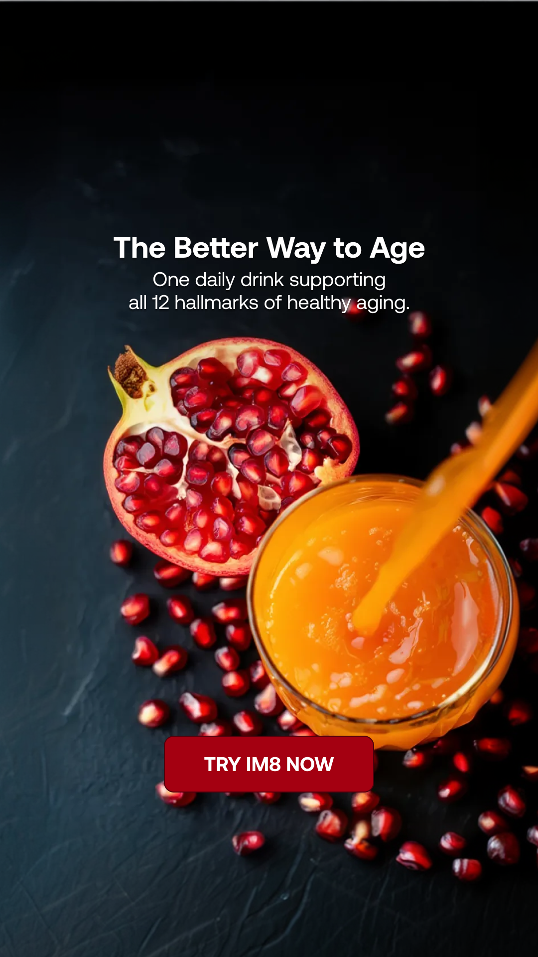 IM8 Facebook ad: Aging is Natural. Slowing Down Doesn't Have To Be.