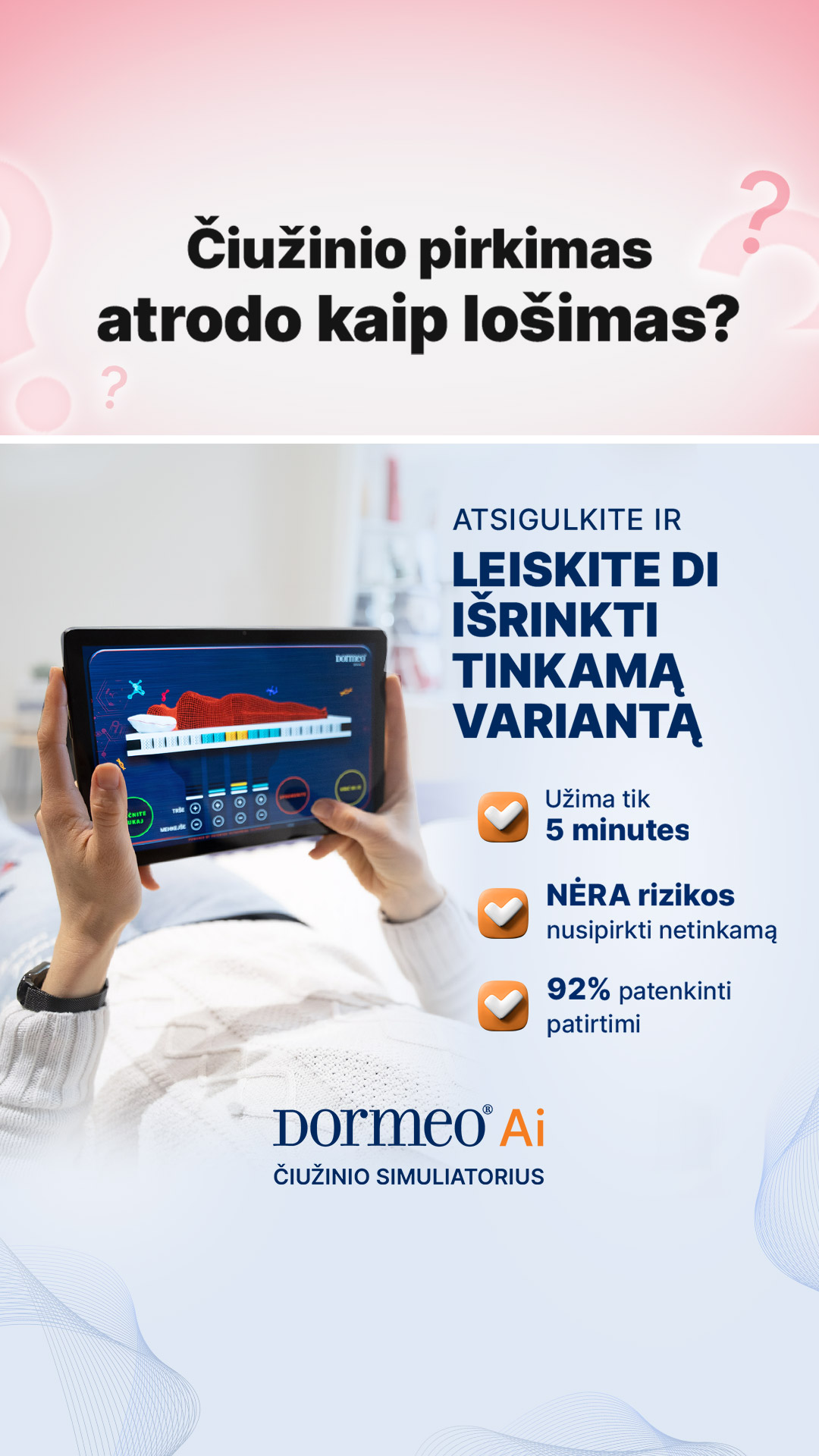 Dormeo LT Facebook ad