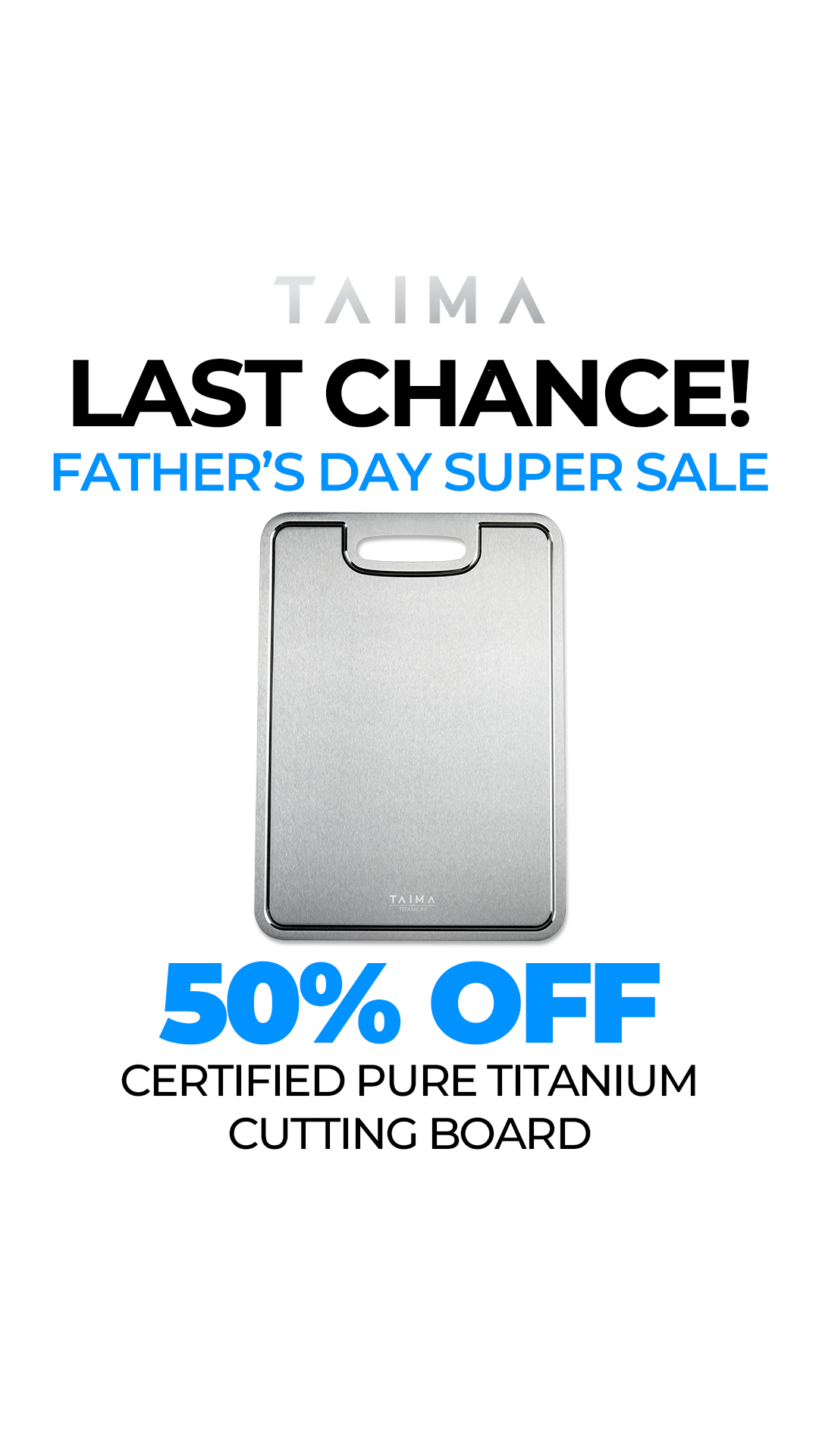 Taima Titanium Facebook ad: Final Hours Of 40% Sale Real Titanium Guaranteed