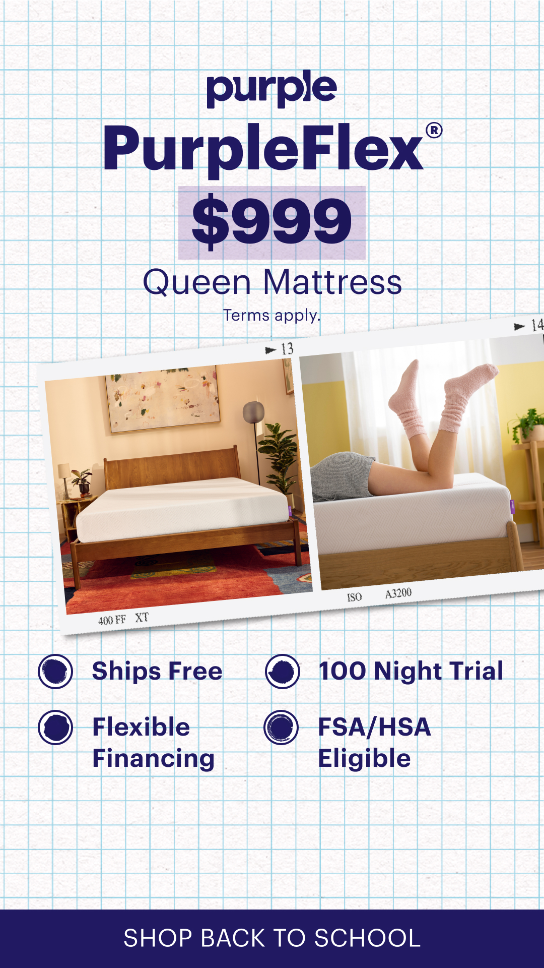 Purple Facebook ad