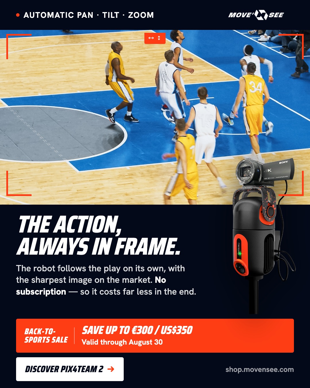 Pix4Team by MOVE 'N SEE Facebook ad: AI automated sports camera