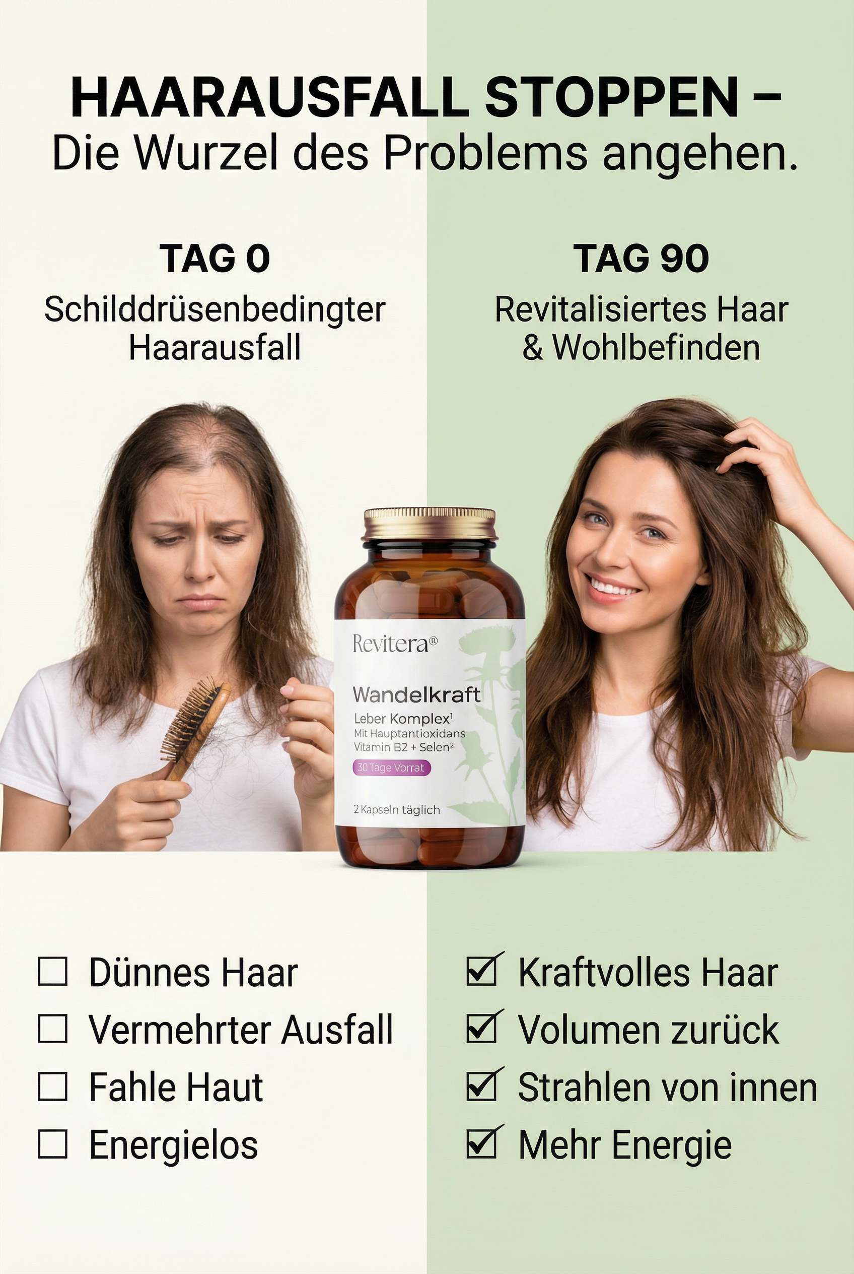 Apothekenblatt Facebook ad: Euthyrox löst das Haarproblem nicht.