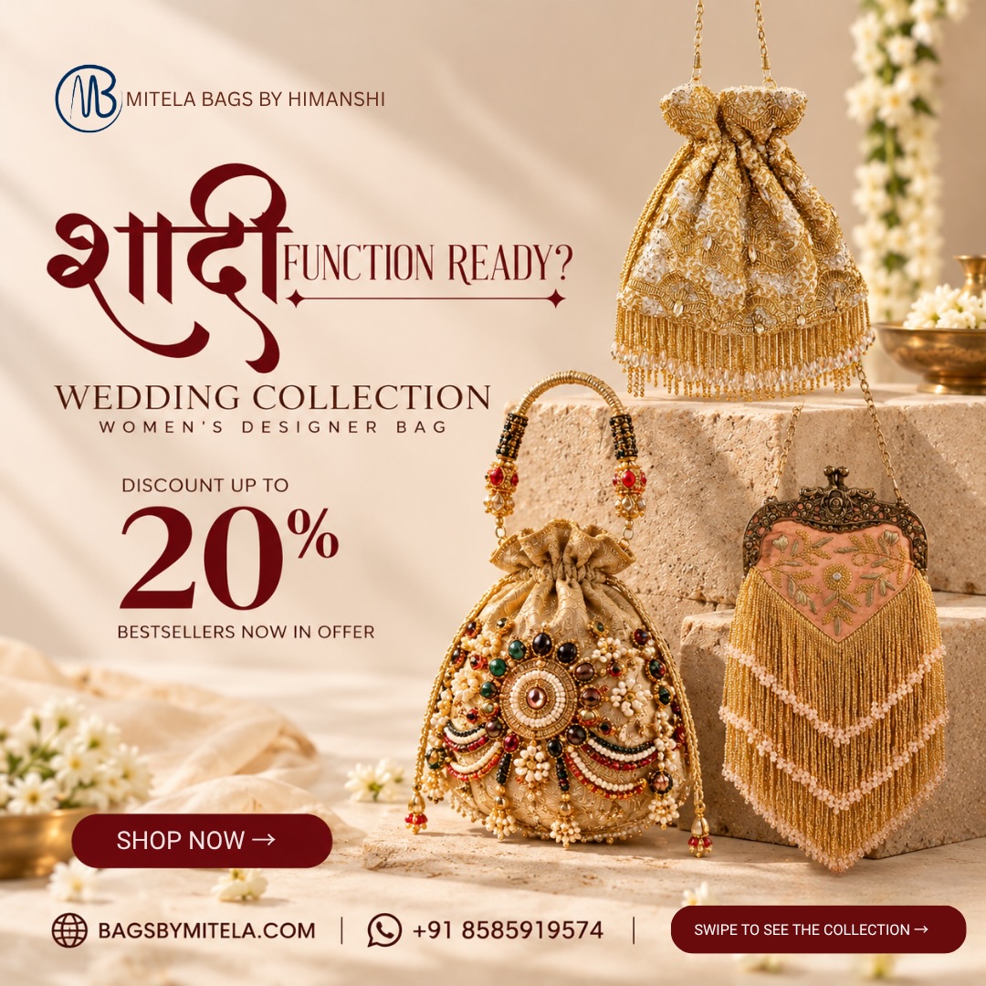 Mitela Bags by Himanshi Facebook ad: Function ready? Your statement bag is too.