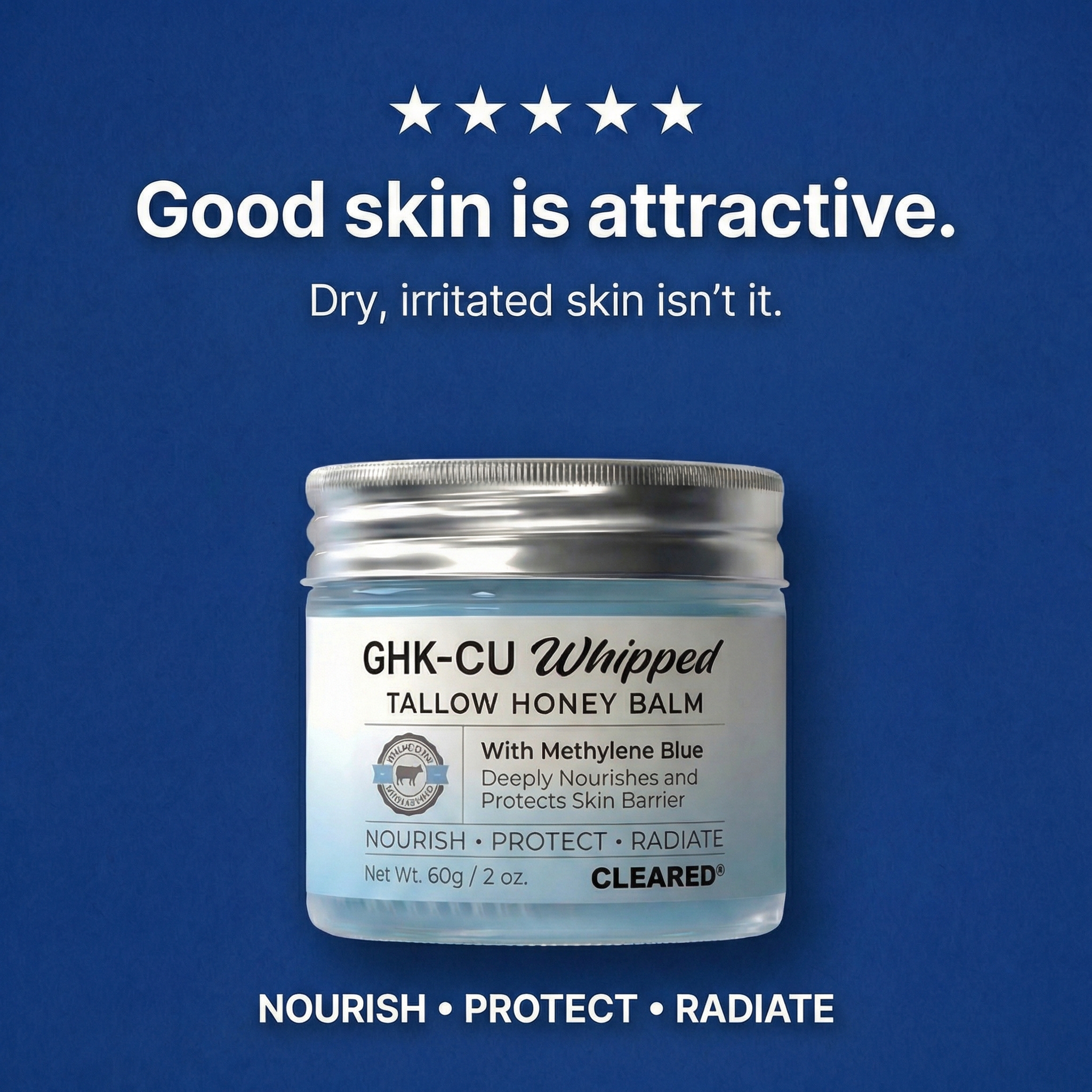 TryCleared Facebook ad: Upgrade Your Skin, 53% Off