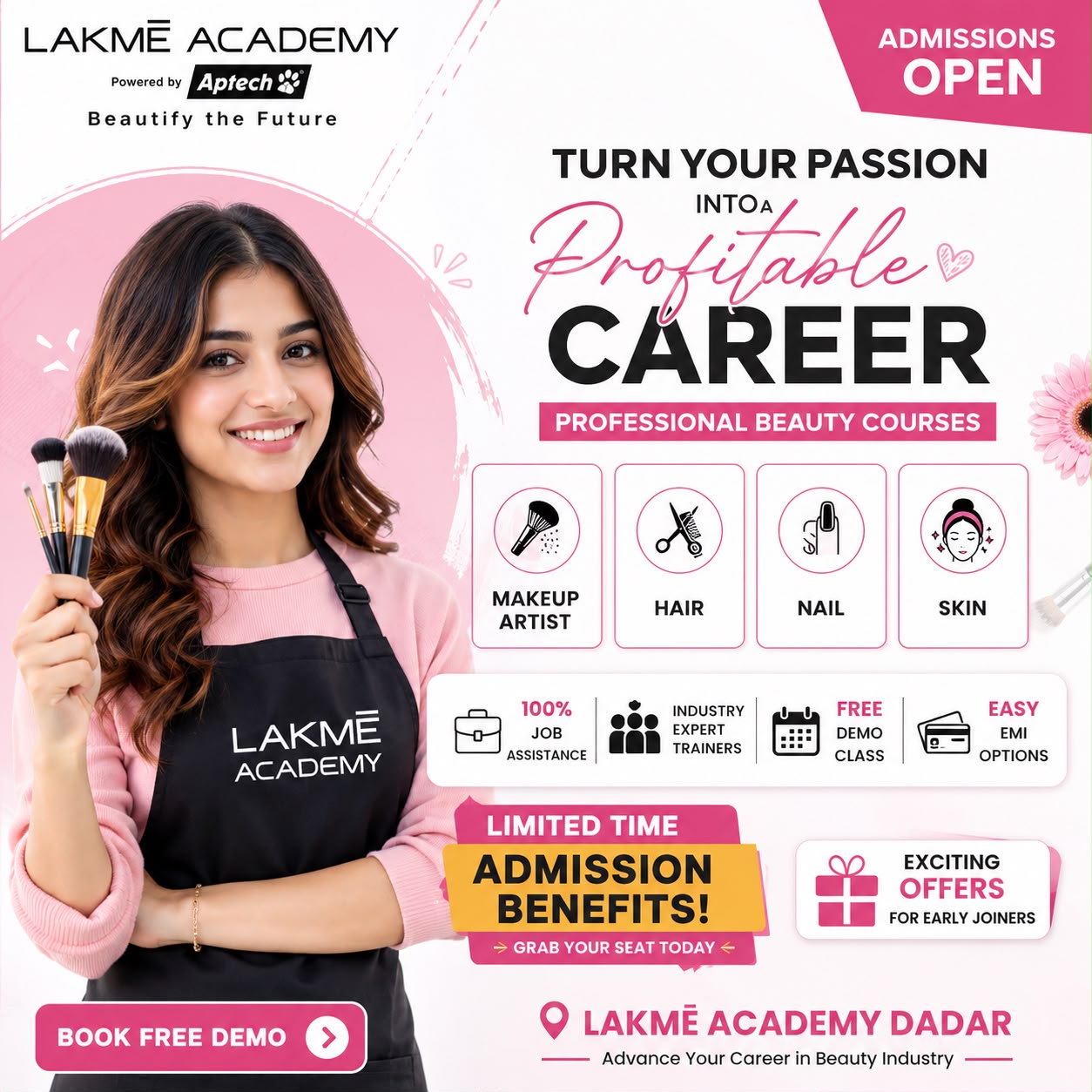 Lakme Academy Dadar Facebook ad: Get Up to 40% OFF, Enroll Today!