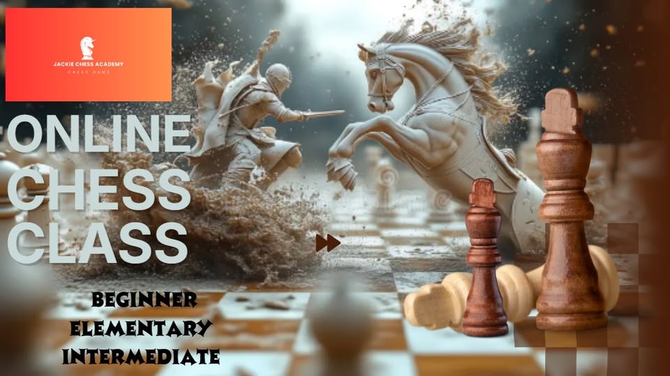 Jackie Chess Academy Facebook ad: For Beginners • Intermediate Players Learn Chess the…