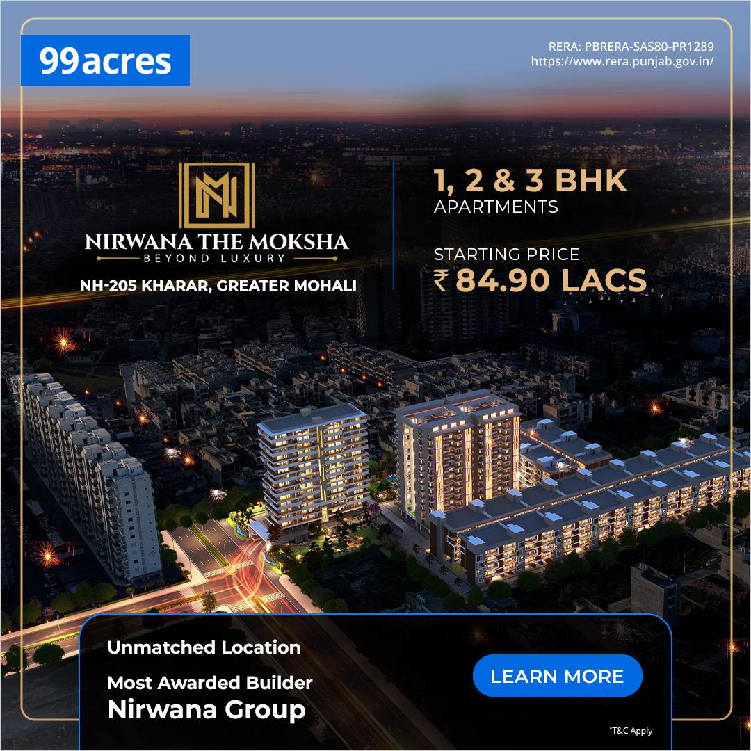 99acres Premium Projects Facebook ad: 1, 2 & 3 BHK Apartment ₹84.90 Lakh Onw.