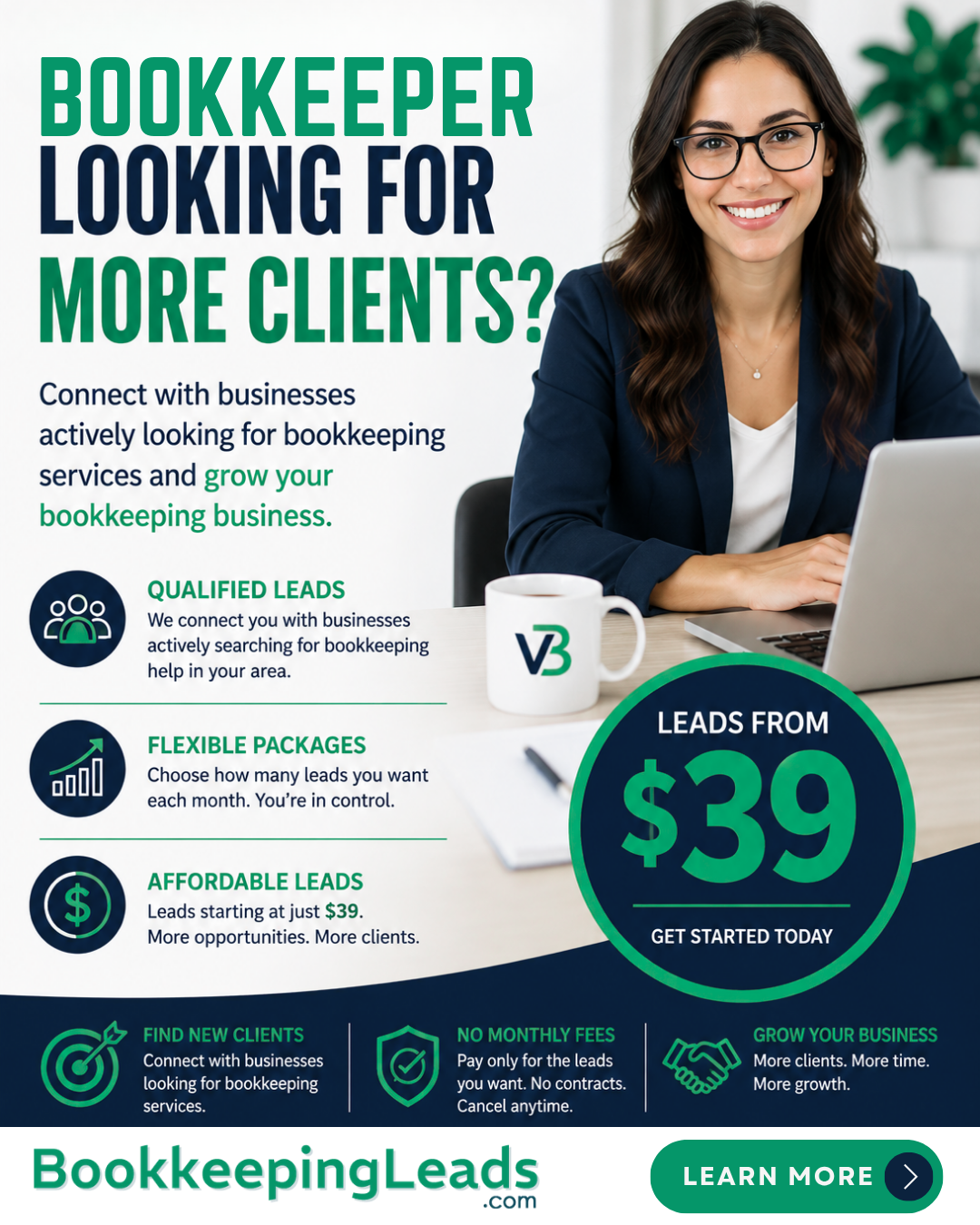 Virtual Bookkeeping Services Facebook ad from Sep 2, 2026