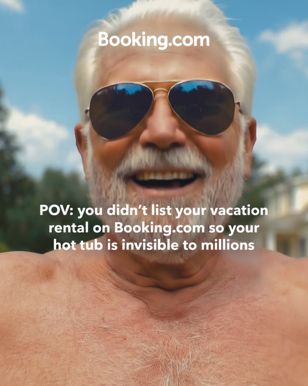 Booking.com Facebook ad: Get seen. Get booked.