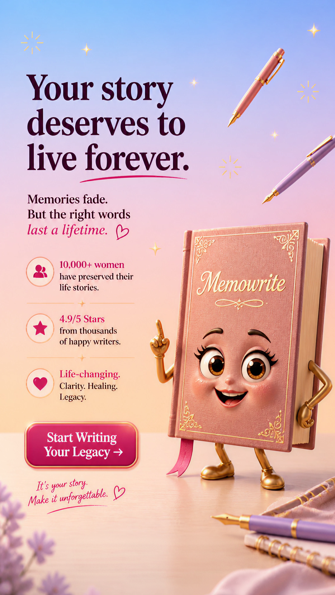 Memowrite Facebook ad