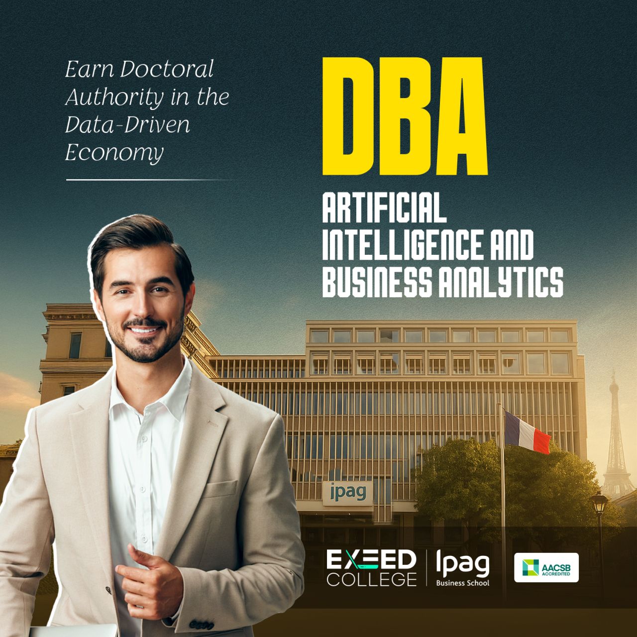 Exeed College Facebook ad: Graduate in Paris | AACSB-Accredited | 3 Years | 100%…