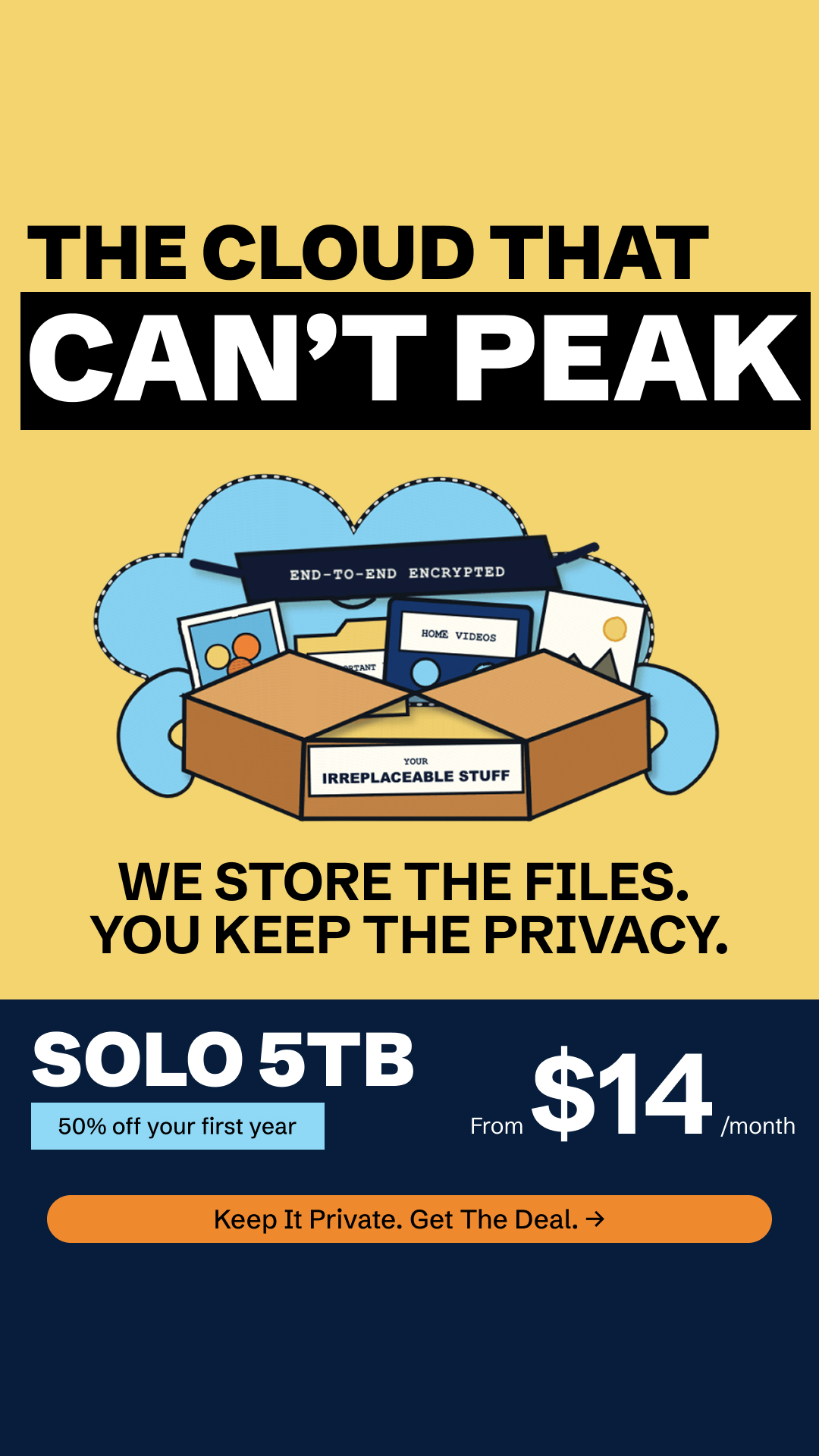 Sync.com Facebook ad: For What You Can't Replace