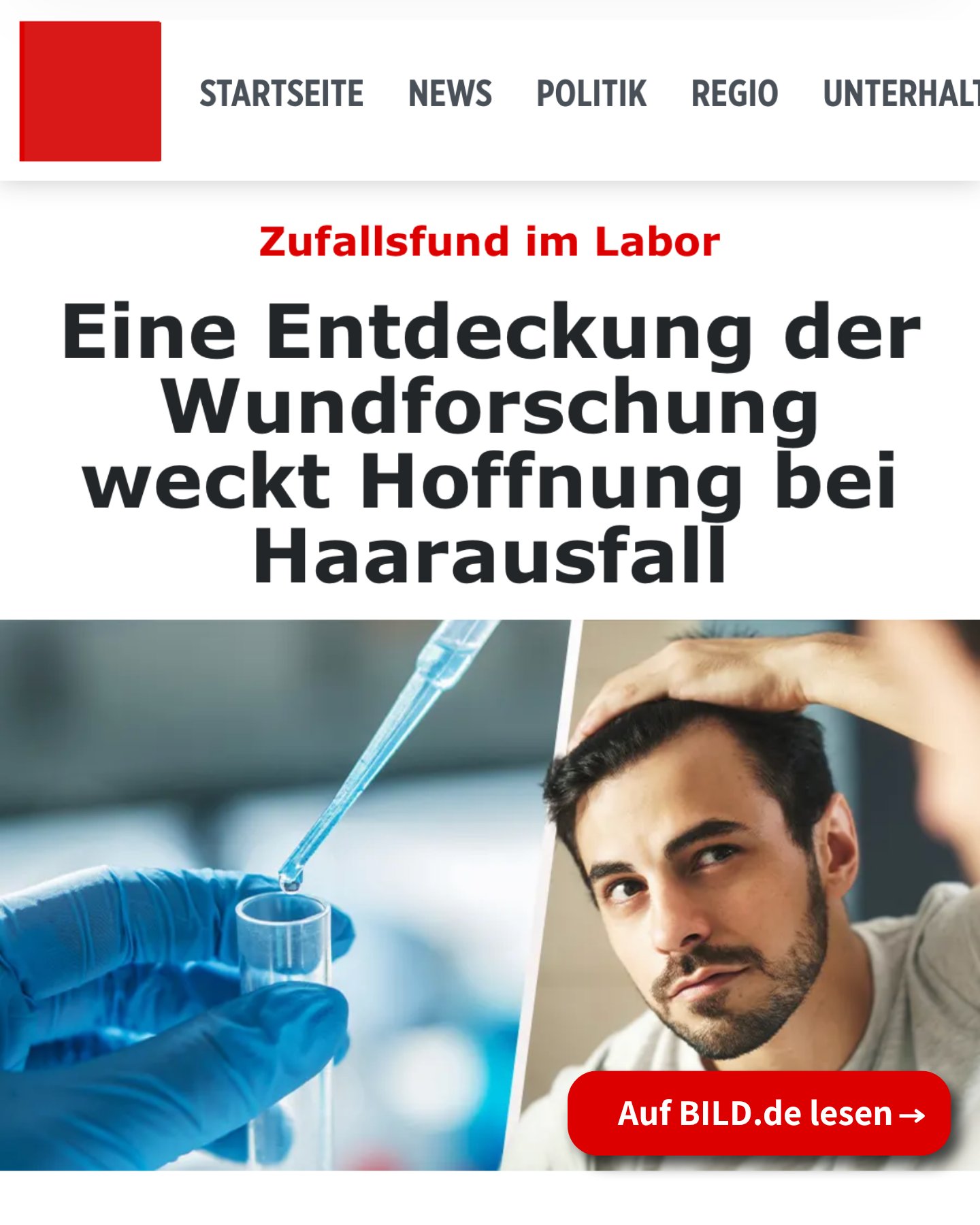 Hair Growth Science EU Facebook ad