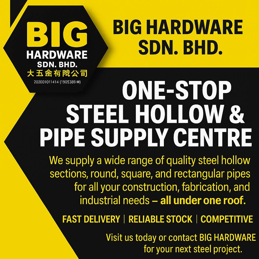 BIG Hardware Sdn Bhd Facebook ad: BIG HARDWARE Your Trusted Steel & Hardware Supplier