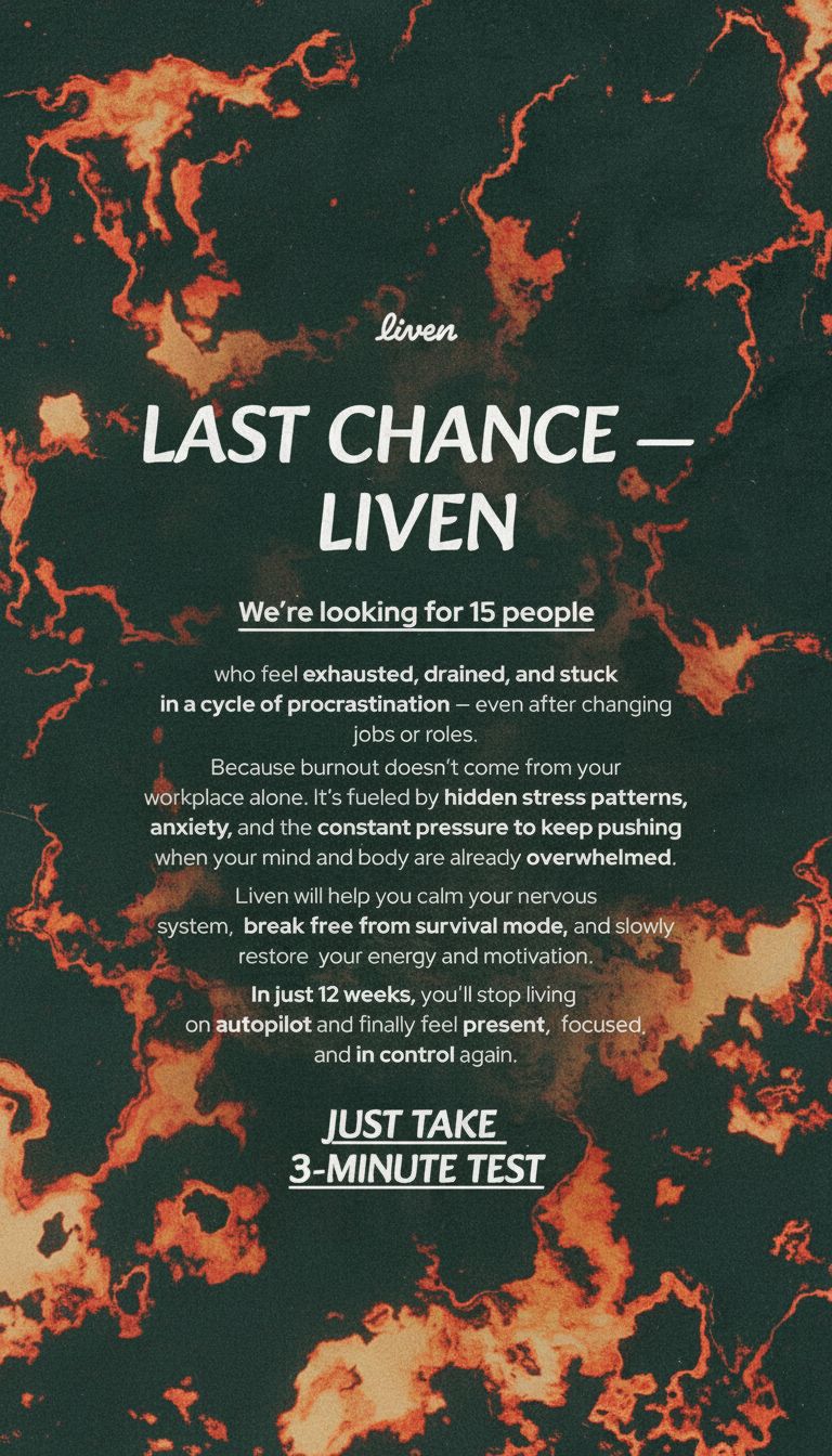 Liven: Communauté d'Éveil de Soi Facebook ad: Easy to Follow Anti-Burnout Plan