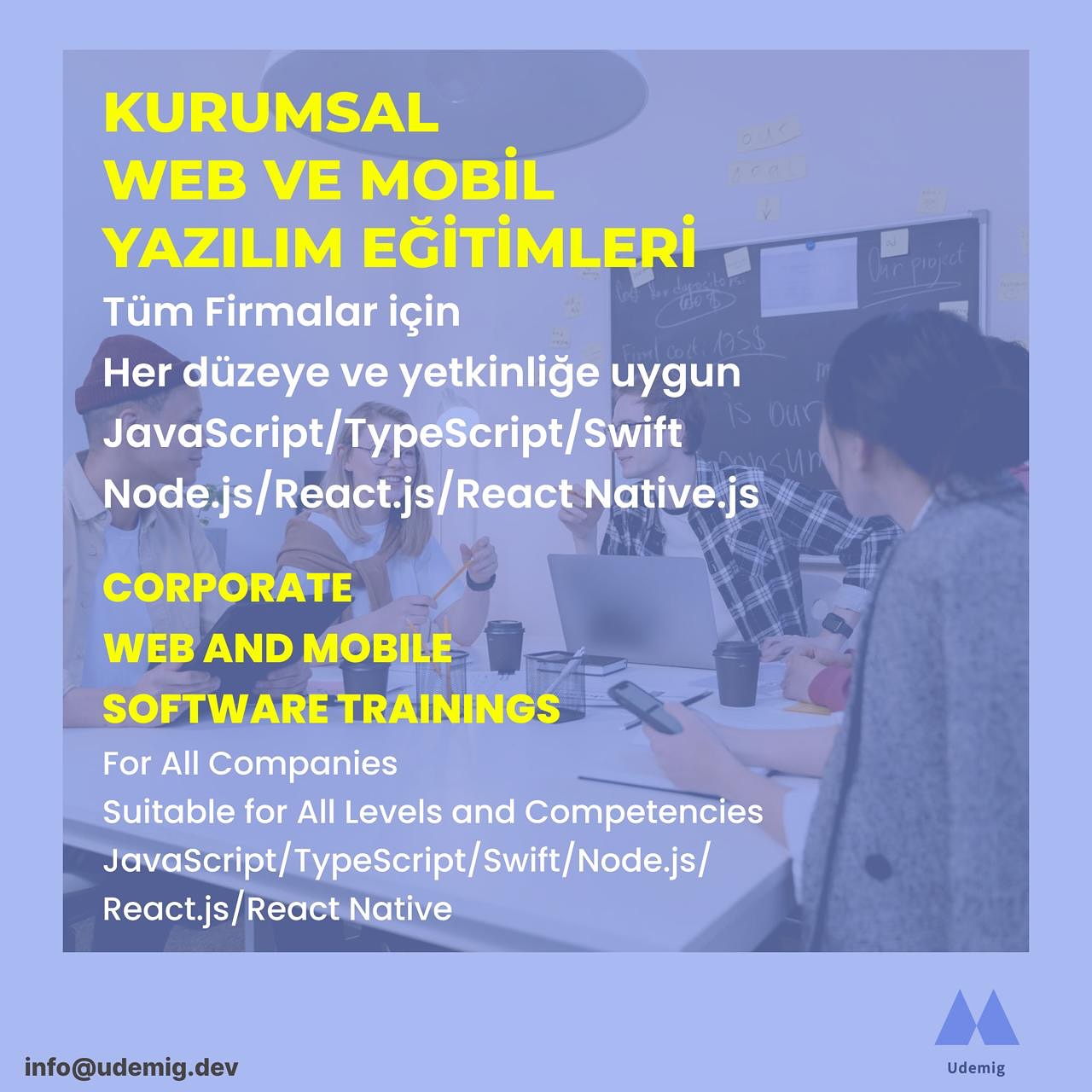 Udemig Facebook ad: Ekibinizi Swift ve JavaScript/TypeScript (Nodejs, Reactjs…