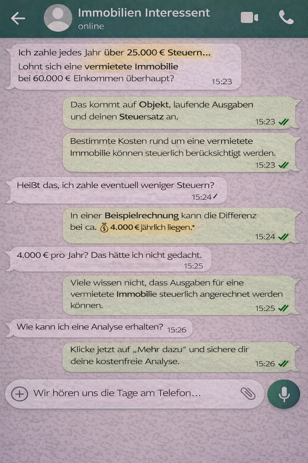 OM Gebäude Service Facebook ad: Mit Immobilien zur Altersvorsorge.
