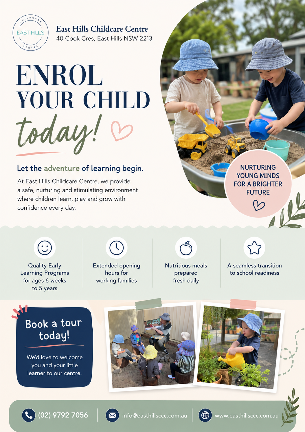 East Hills Child Care Centre Facebook ad from Jul 9, 2026