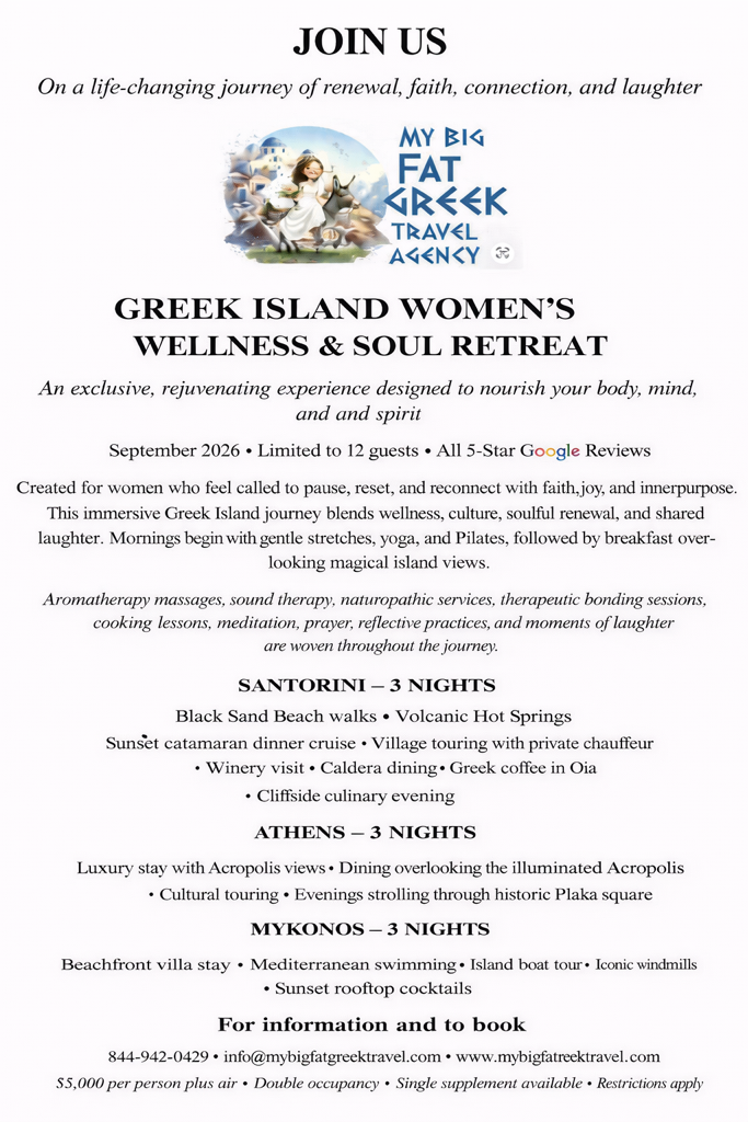 My Big Fat Greek Travel Agency Facebook ad: A Life-Changing Retreat for Women