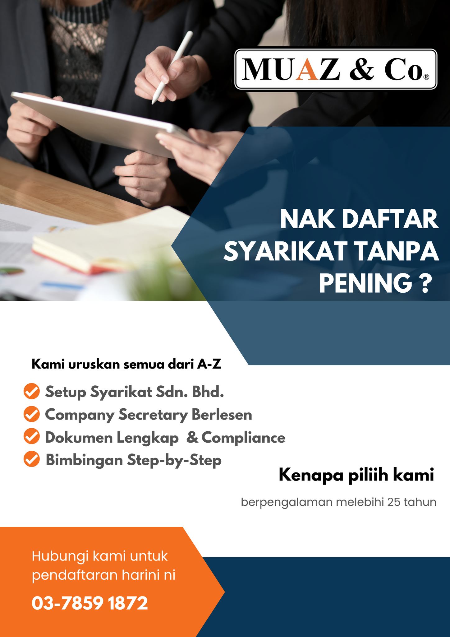 MUAZ & CO Facebook ad: Jangan pening fikir borang, dokumen & proses dengan…